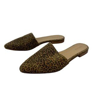 Topshop Pointed Toe Leopard Print Mule Flats Womens Size 6 US 37 EU